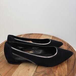 Aerosoles Shoes Womens Size 9M Black Suede Pointed Toe Flats Photo Finish Cutout